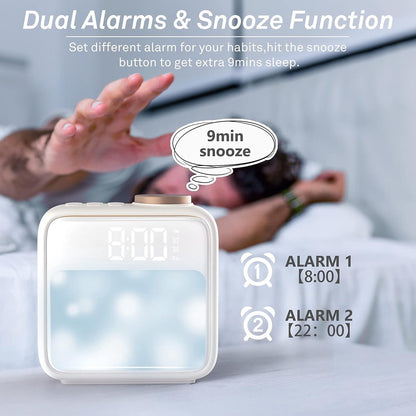 Wekker - Digital Alarm Clock - Alarm Clocks - Night Light - Wekker bedroom alarm clock with built-in battery - 6 scenes and noise synchronization - Dual alarm and snooze function - Perfect for deep sleepers - Gift for children and teenagers - Image 4