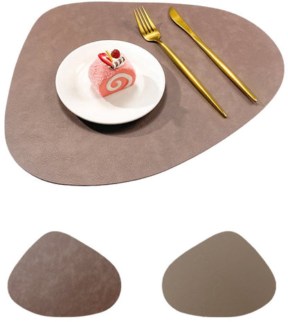Round, washable, reversible, non-slip, heat-resistant placemats for indoor and outdoor use (set of 4, dark brown)