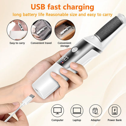 Electric Foot File - Professional Foot File - Pack of 10 - 3 Adjustable Speeds - For Dead Skin and Calluses - Wit - Image 3