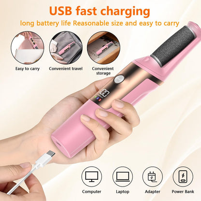 Electric Foot File - Professional Callus Remover - Pack of 10 - 3 Adjustable Speeds - For Dead Skin and Calluses - Pink - Image 7