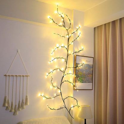 Beautiful LED Vine Branch Wall Light - 2 meters Long, 144 LED Lights - Suitable for Indoor and Outdoor Use - 8 Lighting Modes - Flexible and Decorative - Brown - Image 3
