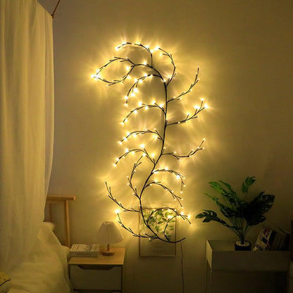 Beautiful LED Vine Branch Wall Light - 2 meters Long, 144 LED Lights - Suitable for Indoor and Outdoor Use - 8 Lighting Modes - Flexible and Decorative - Brown - Image 4
