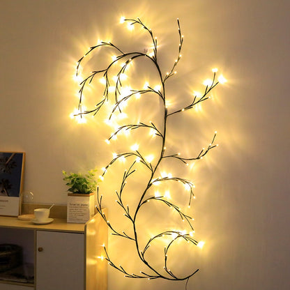 Beautiful LED Vine Branch Wall Light - 2 meters Long, 144 LED Lights - Suitable for Indoor and Outdoor Use - 8 Lighting Modes - Flexible and Decorative - Brown - Image 5