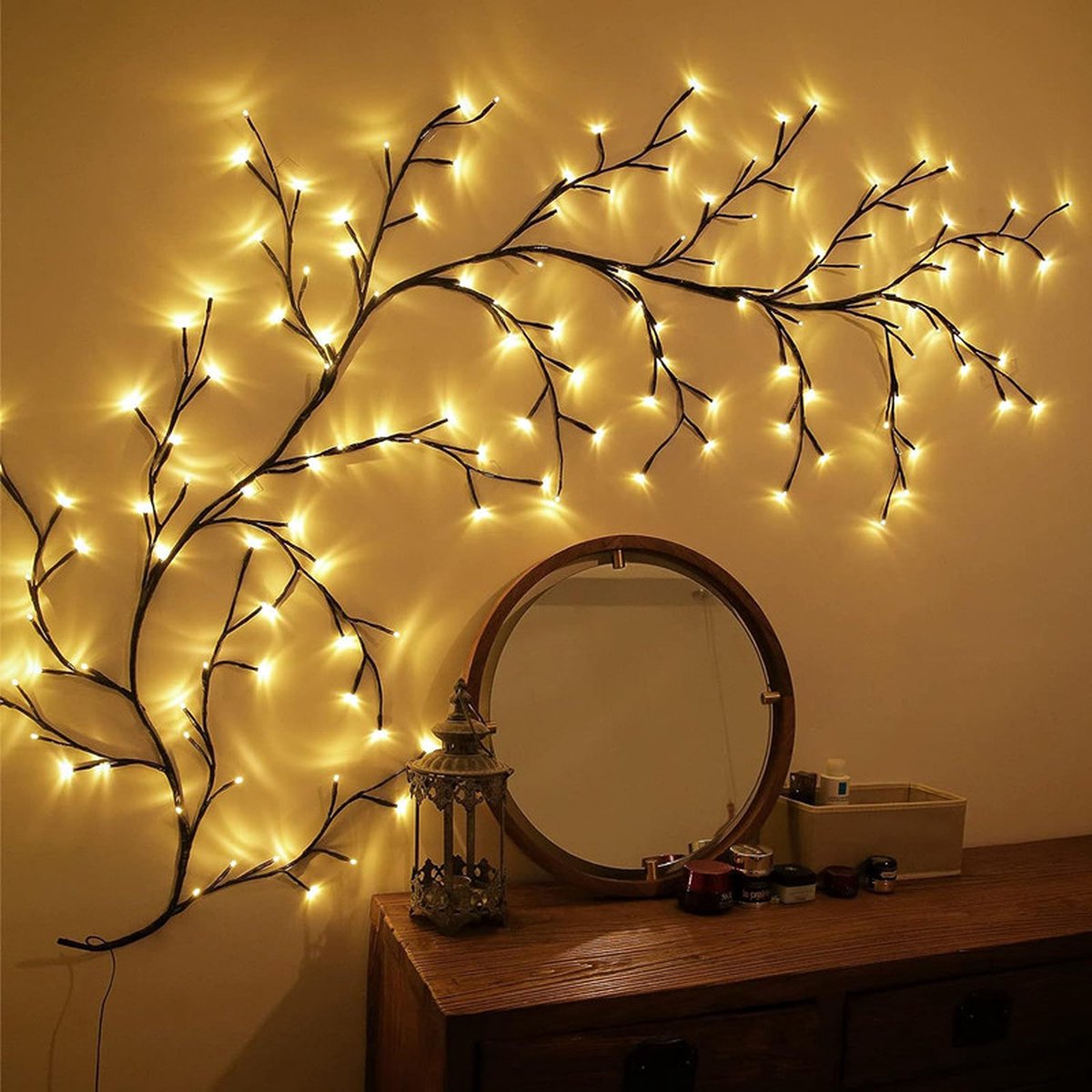Beautiful LED Vine Branch Wall Light - 2 meters Long, 144 LED Lights - Suitable for Indoor and Outdoor Use - 8 Lighting Modes - Flexible and Decorative - Brown - Image 7