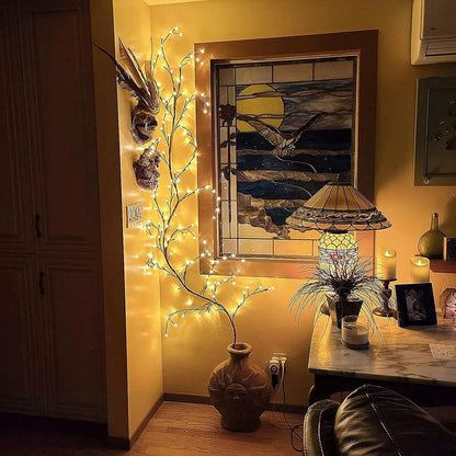 Beautiful LED Vine Branch Wall Light - 2 meters Long, 144 LED Lights - Suitable for Indoor and Outdoor Use - 8 Lighting Modes - Flexible and Decorative - Brown - Image 9