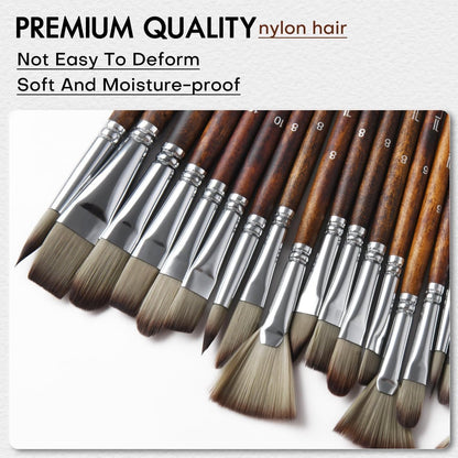 Acrylic Brush Set - 25 Premium Synthetic Brushes with Fabric Tray and Drawing Board, Suitable for Acrylic, Watercolor, Oil, and Gouache | No Hair Shedding | Acrylic Brushes - Image 4