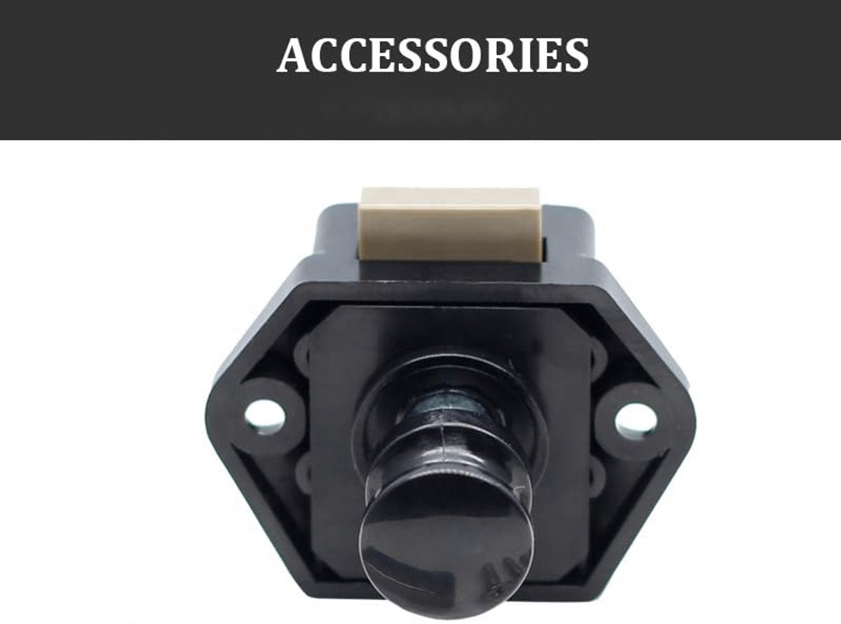 5-Piece Push Button Lock - Push Button for Motorhome - Door Lock - Locking Button for Shutter Door - For Camping, RV, Motorcycle, Caravan - Black - Image 2