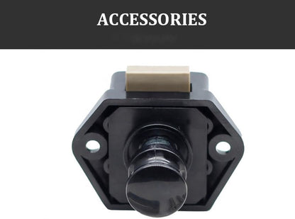 5-Piece Push Button Lock - Push Button for Motorhome - Door Lock - Locking Button for Shutter Door - For Camping, RV, Motorcycle, Caravan - Black - Image 2