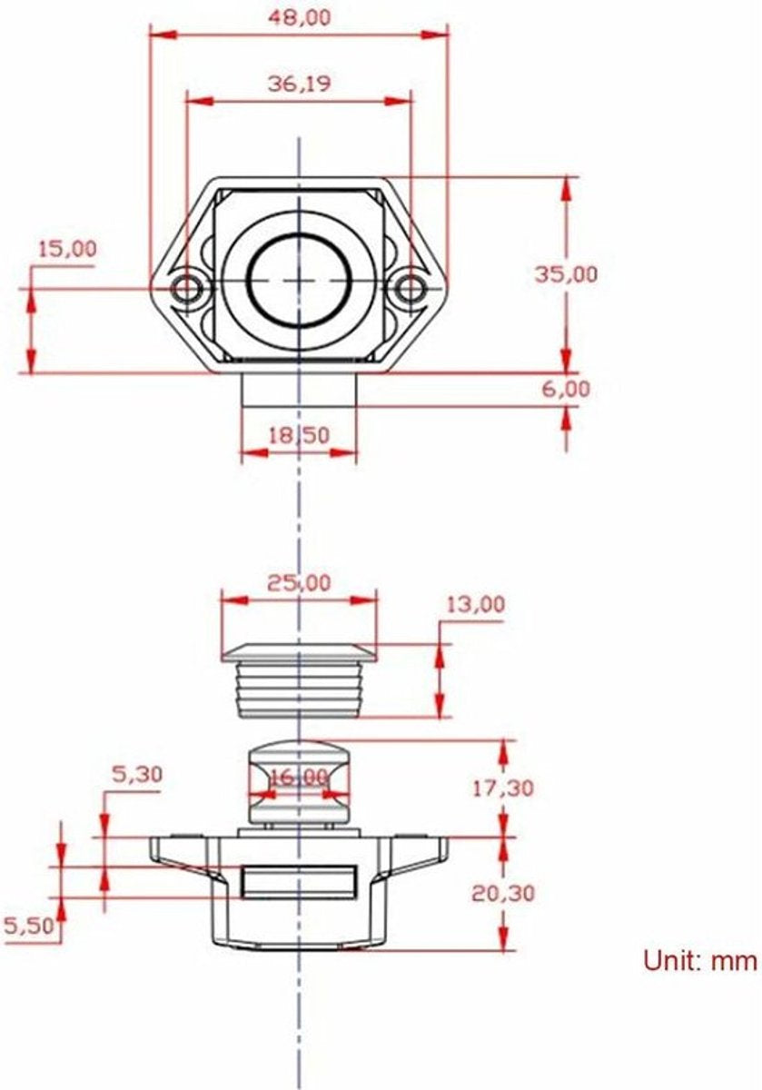 Push button for camper van - Locking button for shutter door - for camping RV, motorcycle, caravan, 5 pieces (nickel) - Image 2