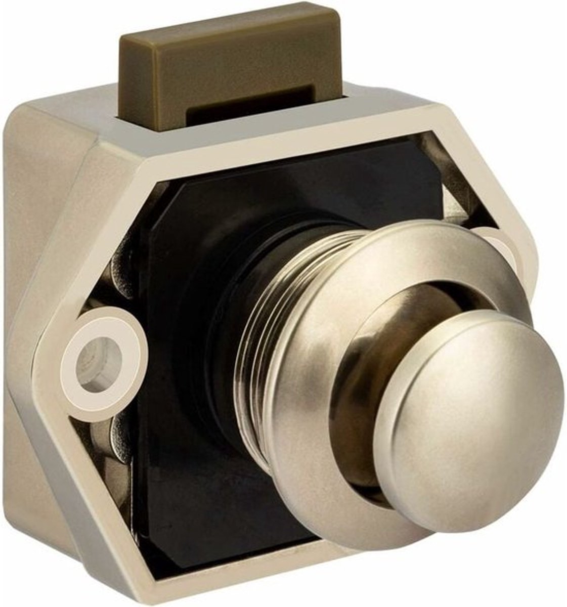 Push button for camper van - Locking button for shutter door - for camping RV, motorcycle, caravan, 5 pieces (nickel) - Image 3