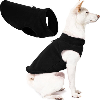 Dog coat - Fleece dog vest - Winter dog coat - Warm dog coat - Fleece dog sweater - Ring leash - Perfect for small dogs - Medium-sized dogs - Black - Size M - Image 4
