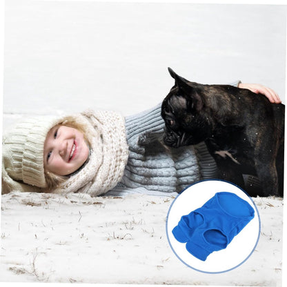 Dog coat - Fleece vest - Dog sweater - Warm winter coat - Pull-on fleece coat - Leash with ring - Perfect for small and medium dogs - Blue - Size M - Image 3