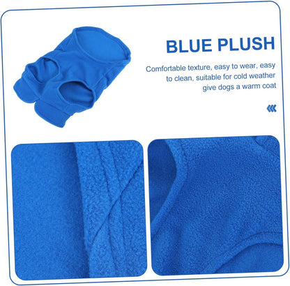 Dog coat - Fleece vest - Dog sweater - Warm winter coat - Pull-on fleece coat - Leash with ring - Perfect for small and medium dogs - Blue - Size M - Image 8