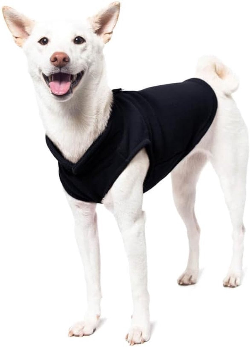 Dog Coat - Fleece Vest - Dog Sweater - Warm Winter Coat - Pull-On Fleece Coat - Leash with Ring - Perfect for Small and Medium Dogs - Black - Size XL - Image 5
