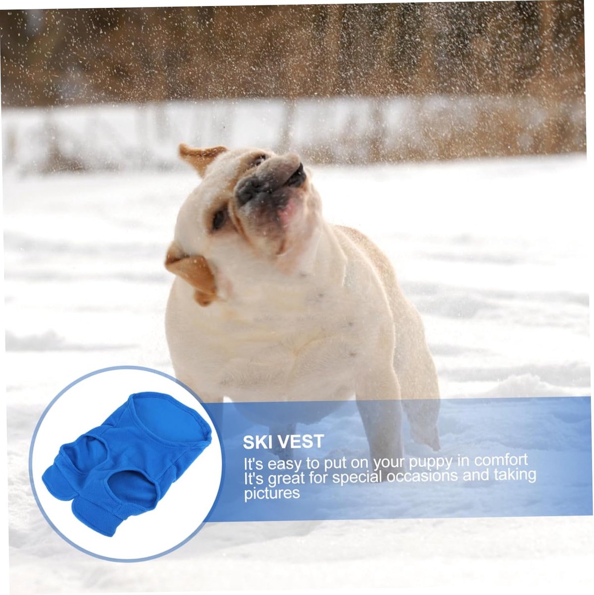 Dog Coat - Fleece Vest - Dog Sweater - Warm Winter Coat - Pull-On Fleece Coat - Leash with Ring - Perfect for Small and Medium Dogs - Blue - Size XL - Image 4