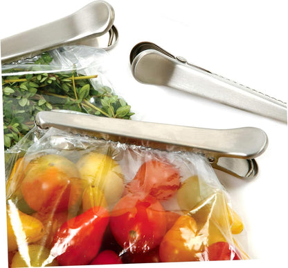 Set of 12 stainless steel bag closure clips - Reusable closure clips for bags, food, coffee, bread - Freshness clip for packaging - Bag closure - Closure clip - Food bag - Airtight closure clip - Image 6