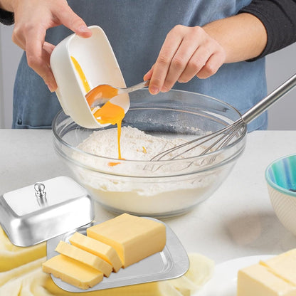 Stainless steel butter dish with lid for 250g of butter – Dessert bowl and cheese bread box for restaurant and home use – 186 x 12 x 65 cm - Image 2