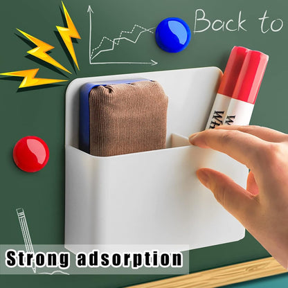 Pen holder - Magnetic pen holder - Marker holder - Marker holder for school - Whiteboard - Magnetic - Marker storage - Pencil organizer for pencil case - Set of 2 - White - Image 2