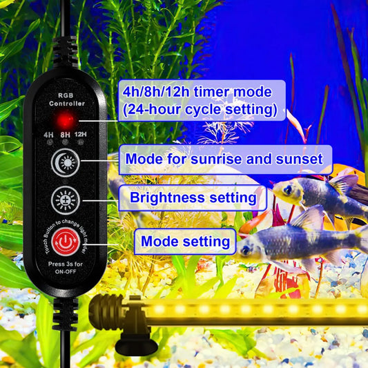 RGB Aquarium Light with Controller - Length 48.5 cm - 5.4 Watt - Aquarium Lamp - Aquarium Lamp - Aquarium Lamp - Dimmable - Image 5