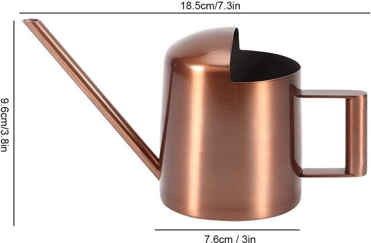 Small 300ml stainless steel watering can with long spout - ideal for flowers and household use - Image 9