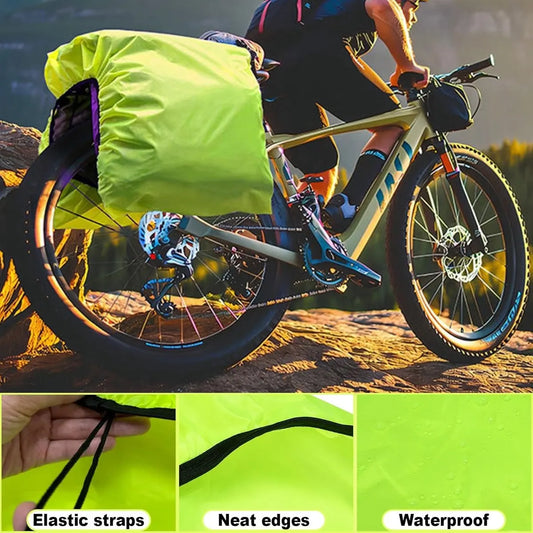 Bicycle cover - 126 x 66 cm - Rain cover for bicycle panniers - Glow clear - Rear bag cover - Waterproof bicycle basket cover for bicycles - Mountain bikes - Image 2
