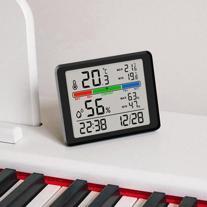 Wekker - Weather Station - Digital Hygrometer - Room Thermometer - Temperature and Humidity Meter - Baby's Room - Children's Room - Office - Kitchen - Wall Mounted in Garage - Desk Alarm Clock - Christmas Gift - White - Image 5