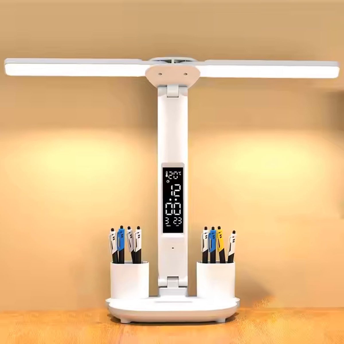 LED Desk Lamp - Table Lamp - Daylight Lamp - Dimmable - USB Rechargeable Touch Desk Lamp - Reading Lamp with Eye Protection in 3 Colors - 3-in-1 LCD Screen - Image 4
