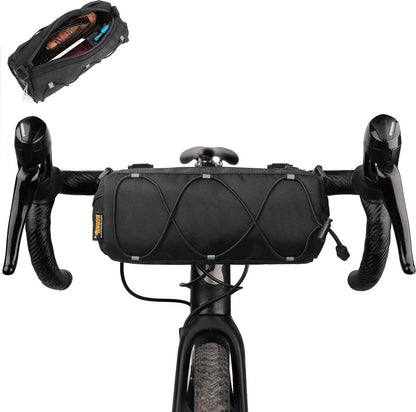 Bicycle handlebar bag - mountain bike bag for road bikes - black commuter shoulder bag