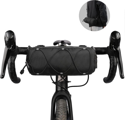 Bicycle handlebar bag - mountain bike bag for road bikes - black commuter shoulder bag - Image 3