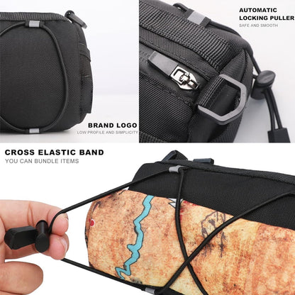 Bicycle handlebar bag - mountain bike bag for road bikes - black commuter shoulder bag - Image 6