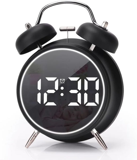 Digital clock - Digital clock - LED display - Bedroom - Clock - Energy efficient - Black