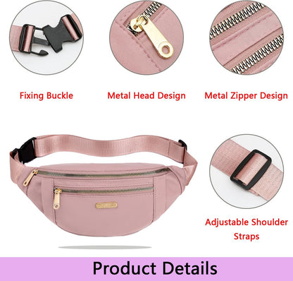 Fanny pack - Travel wallet - Money belt - Fanny pack - Men's and women's fanny pack - Travel - Outdoors - Walking - Sports - Phone bag - Pink - Fashion Favorite - Image 4
