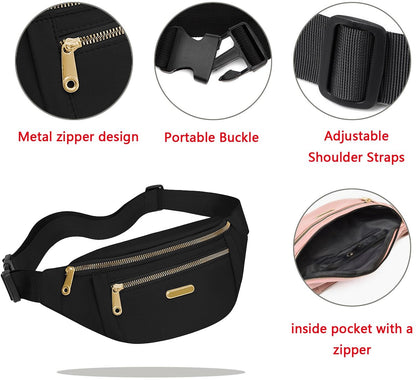 Fanny pack - Travel wallet - Money belt - Fanny pack - Men's and women's fanny pack - Travel - Outdoors - Walking - Sports - Phone bag - Black - Fashion Favorite - Image 3