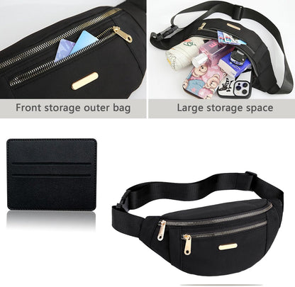 Fanny pack - Travel wallet - Money belt - Fanny pack - Men's and women's fanny pack - Travel - Outdoors - Walking - Sports - Phone bag - Black - Fashion Favorite - Image 4