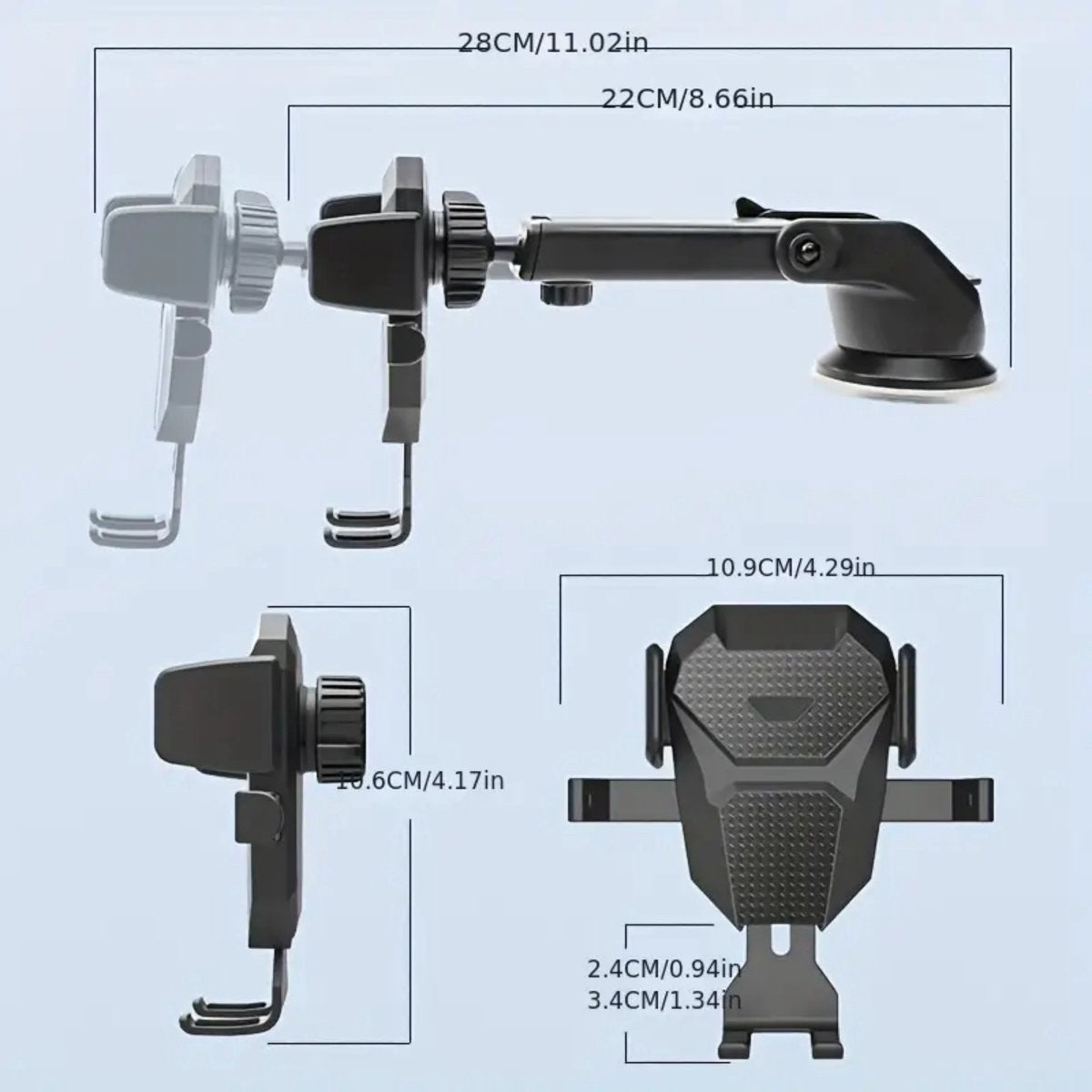 Universal Car Phone Holder with Suction Cup - Car, Office, - Smartphone Car Phone Holder - Image 2