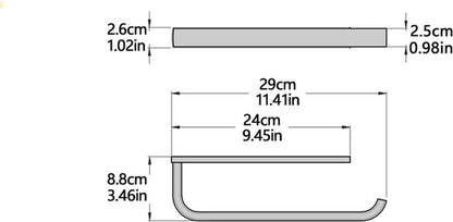 Brushed brass wall-mounted towel rail, 1 piece, for bathroom, 29 cm, bathroom accessory - Image 2