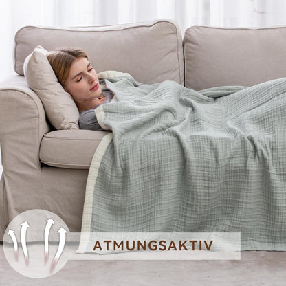 Blanket - Cozy blanket - Soft blanket - Soft and cuddly muslin bedspread - Cotton blanket - Living room blanket - Suitable for all seasons - As a sofa cover - Bedroom - 150x200cm - Image 5