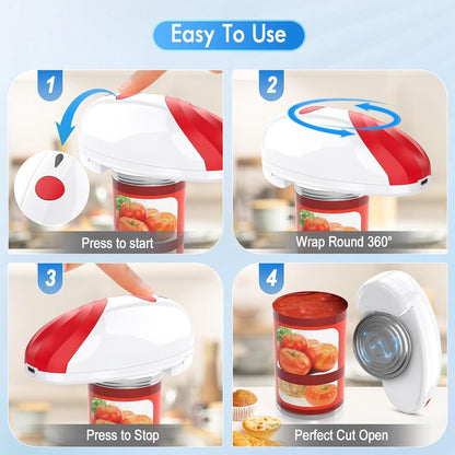 Automatic electric can opener with touch control for all can sizes (red) - Image 3
