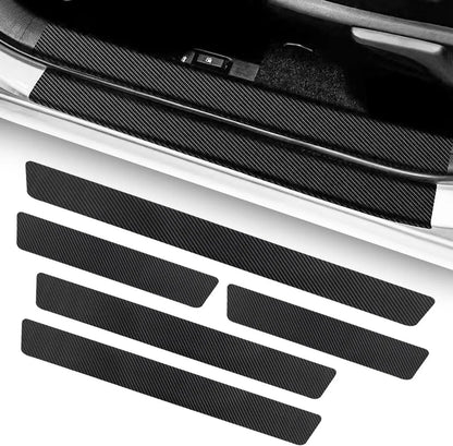 Car Door Sill Moldings - Set of 5, Universal Entry Moldings for SUVs, Anti-Scratch Stickers with Film