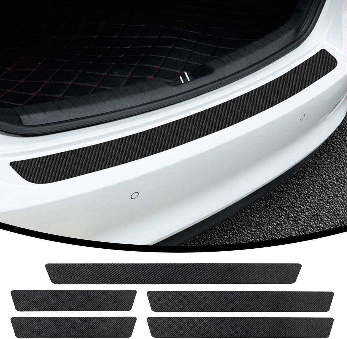 Car Door Sill Moldings - Set of 5, Universal Entry Moldings for SUVs, Anti-Scratch Stickers with Film - Image 4