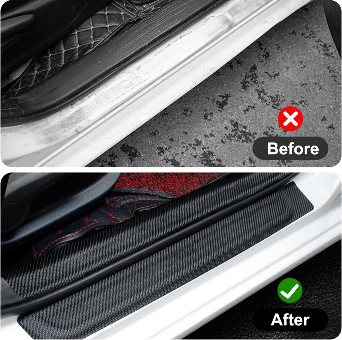 Car Door Sill Moldings - Set of 5, Universal Entry Moldings for SUVs, Anti-Scratch Stickers with Film - Image 6