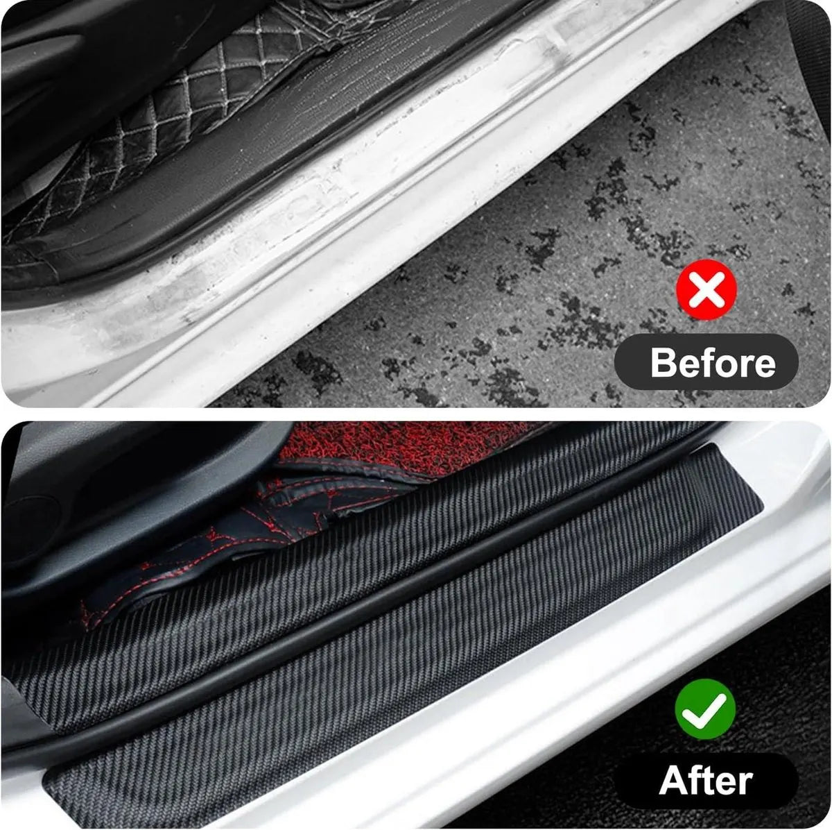 Car Door Sill Moldings - Set of 5, Universal Entry Moldings for SUVs, Anti-Scratch Stickers with Film - Image 6
