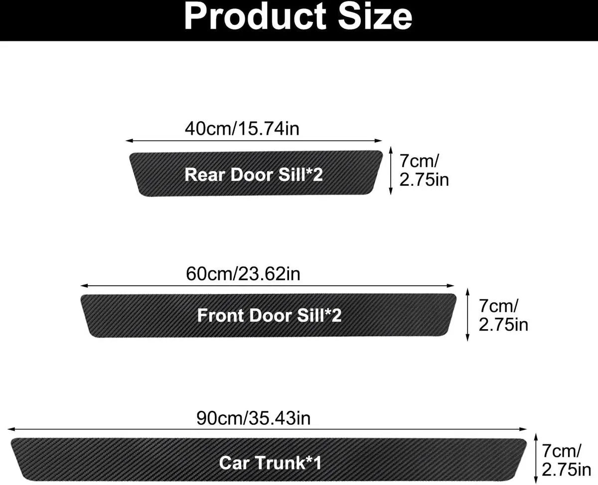 Car Door Sill Moldings - Set of 5, Universal Entry Moldings for SUVs, Anti-Scratch Stickers with Film - Image 7