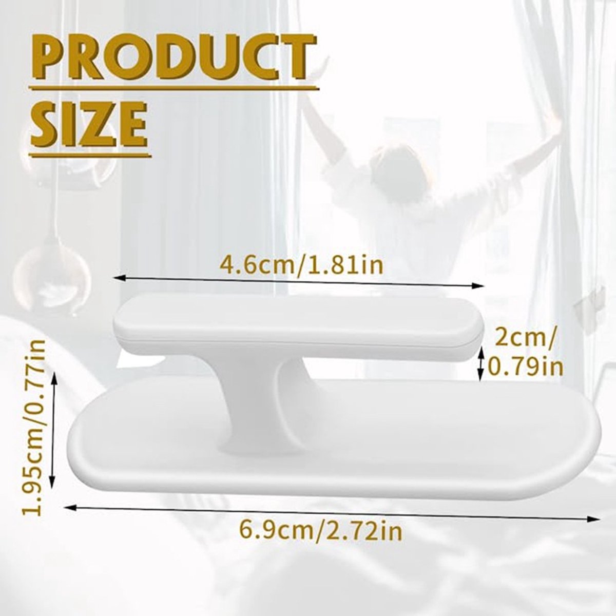 8-piece set - Hooks - Key hooks - Clothes hooks - Towel hooks - Curtain cord holder - Self-adhesive - for bathroom, living room, kitchen - Plastic - White - 6.9*2cm - Image 6