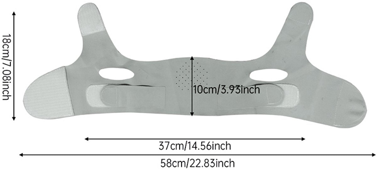Reusable face sleep mask - V-shaped chin strap - Firming and tightening band for double kin - Sleep mask - Light green - Image 3