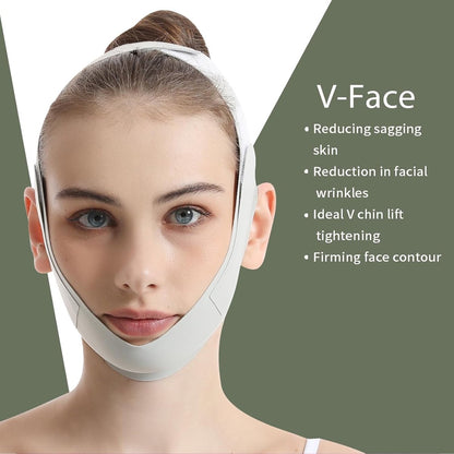 Reusable face sleep mask - V-shaped chin strap - Firming and tightening band for double kin - Sleep mask - Light green - Image 4