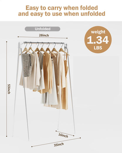 Travel clothes hanger - folding clothes hanger - clothes rack - Wasrek folding clothes rack - suitable for travel - folding clothes rack - freestanding clothes drying rack - drying tower - clothes drying rack - bathroom/balcony/indoor/outdoor - Image 2