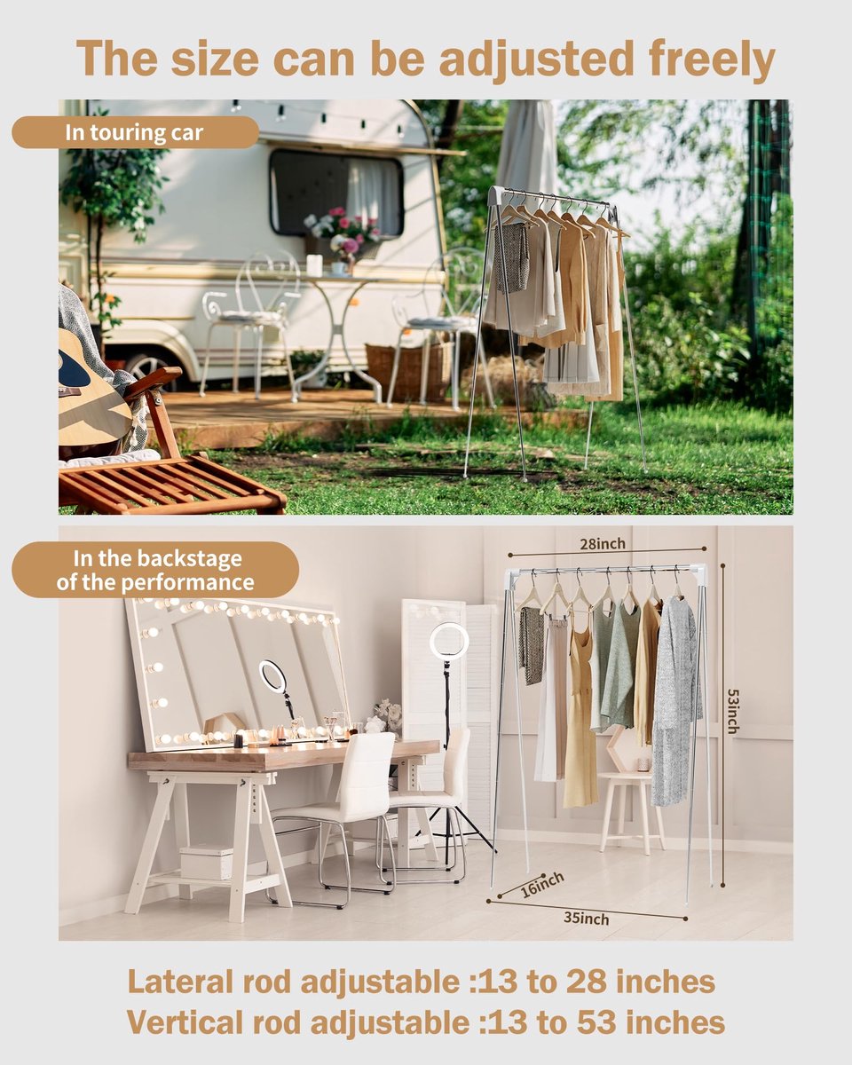Travel clothes hanger - folding clothes hanger - clothes rack - Wasrek folding clothes rack - suitable for travel - folding clothes rack - freestanding clothes drying rack - drying tower - clothes drying rack - bathroom/balcony/indoor/outdoor - Image 3