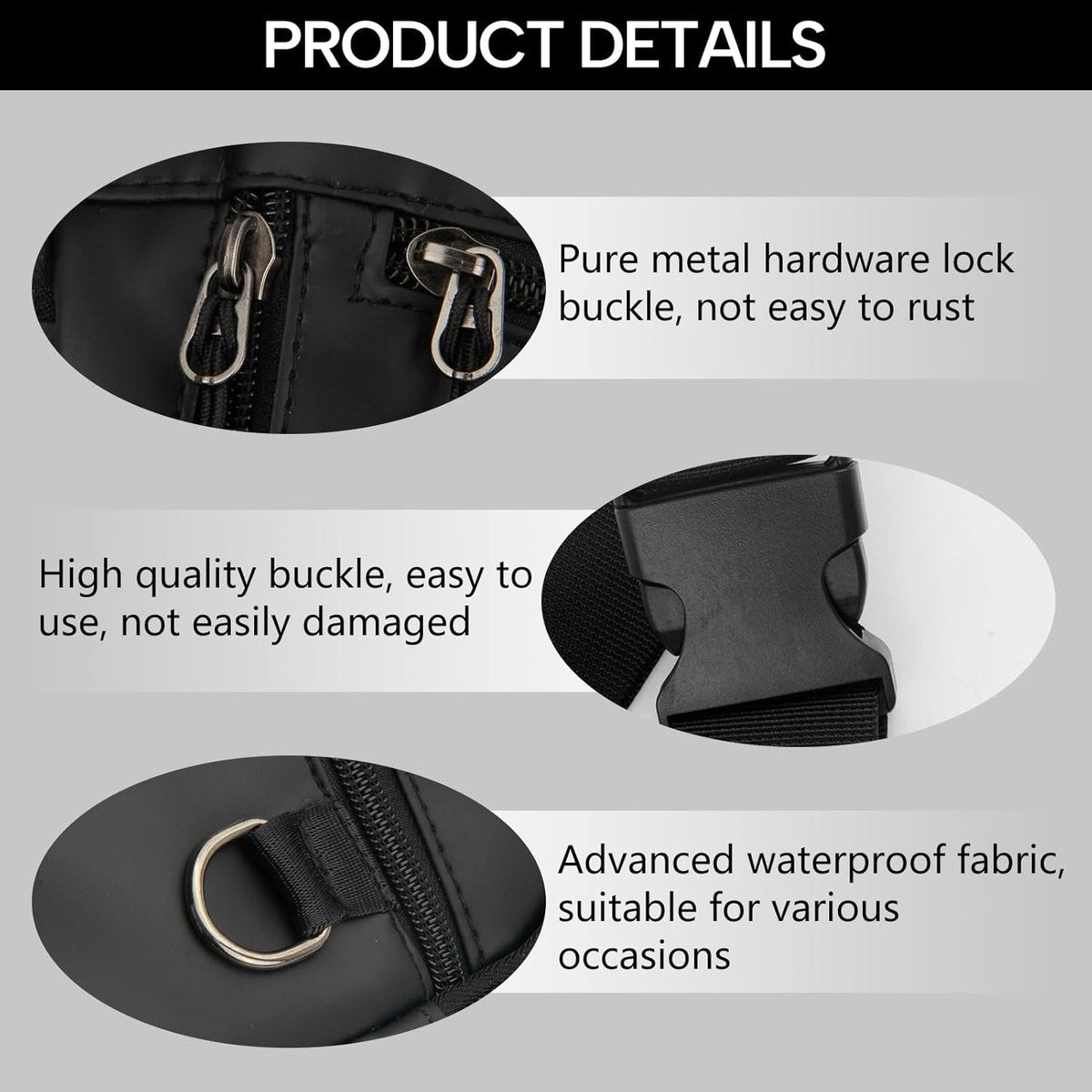 Fanny pack - Men's fanny pack - Women's fanny pack - Waterproof tactical leg bag - Fanny pack - Multifunctional motorcycle bag for men and women - Travel, camping, running, cycling - Image 3