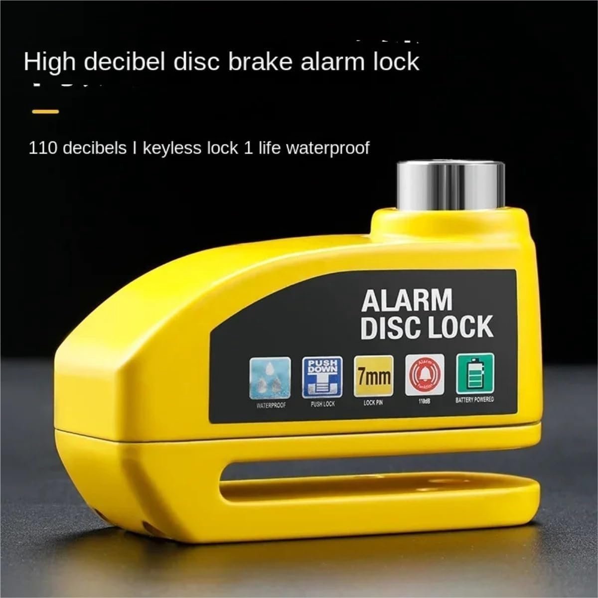 Bicycle disc brake lock - Disc brake alarm - With reminder cable - 7 mm - Motorcycle lock - Scooter lock - Disc brake lock - Orange - Image 3